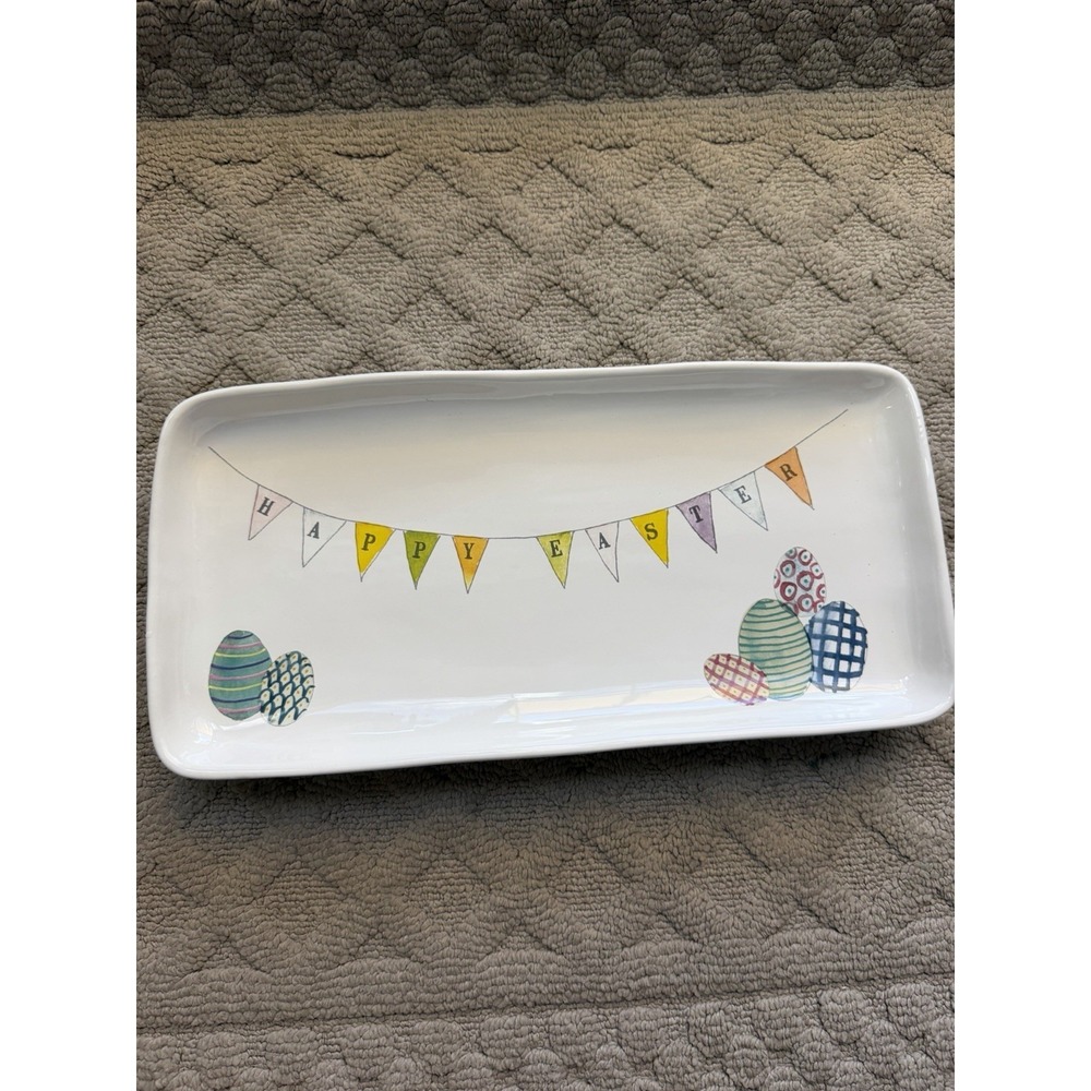 Easter Rae Dunn Happy Easter Banner Easter Eggs Serving Platter Tray
